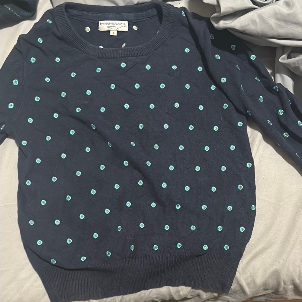 opening ceremony Navy Blue Sweater with Teal Accents